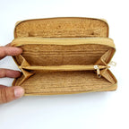 Double Zipper Wallet Cork Textured CUZ-124