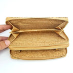 Double Zipper Wallet Cork Textured CUZ-124