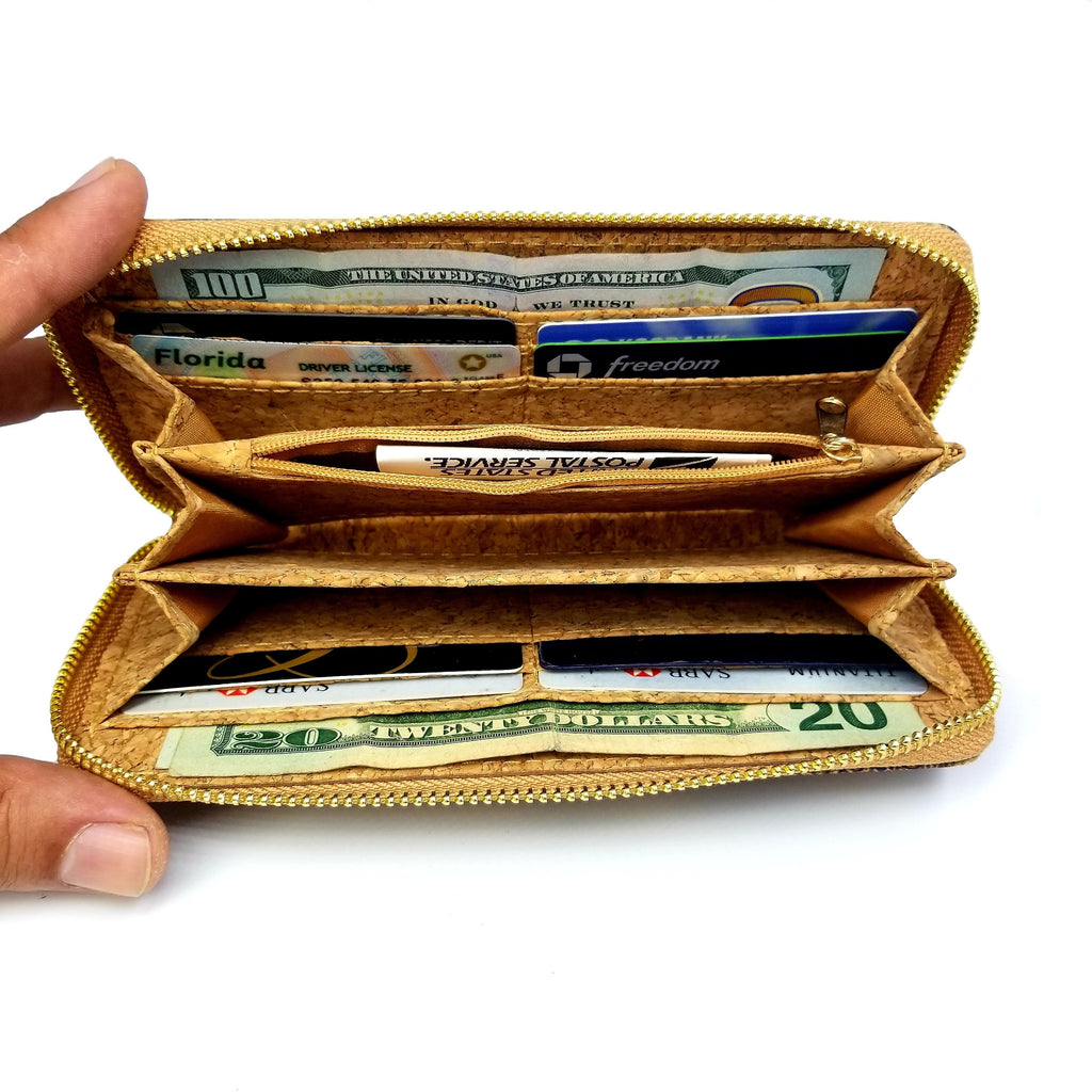 Cork Zipper Wallet Sea Shells and Stars CUZ-111