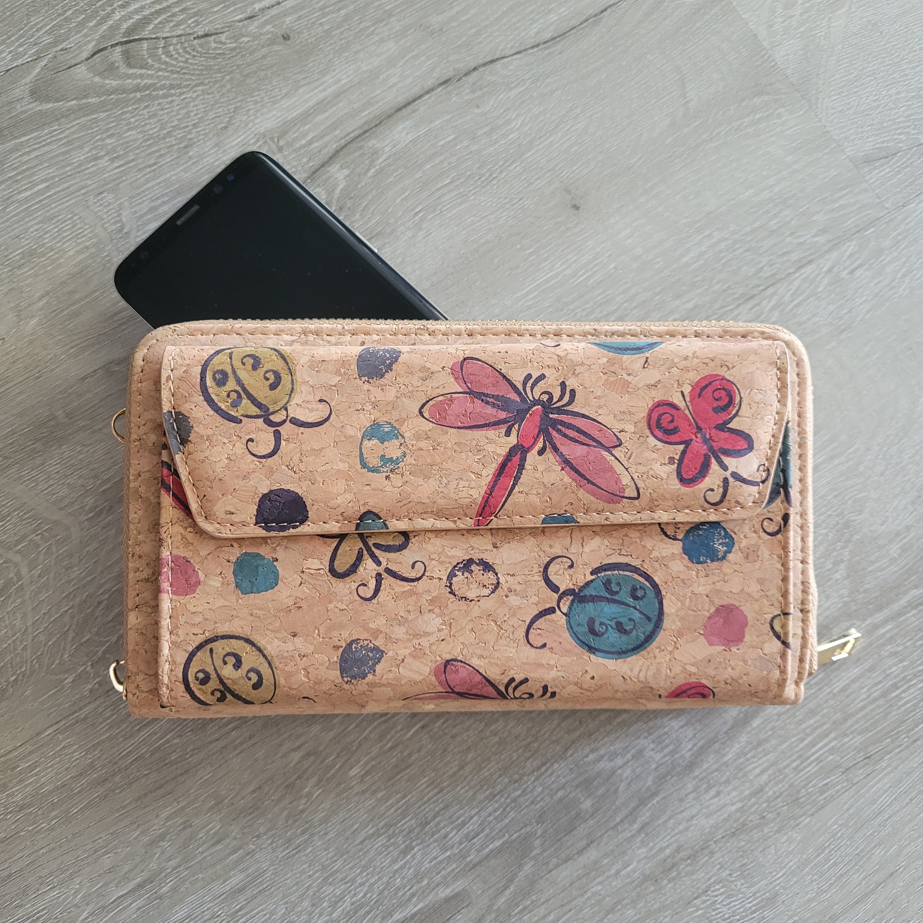 Cork phone wallet cross body with cellphone compartment PHBAG-134