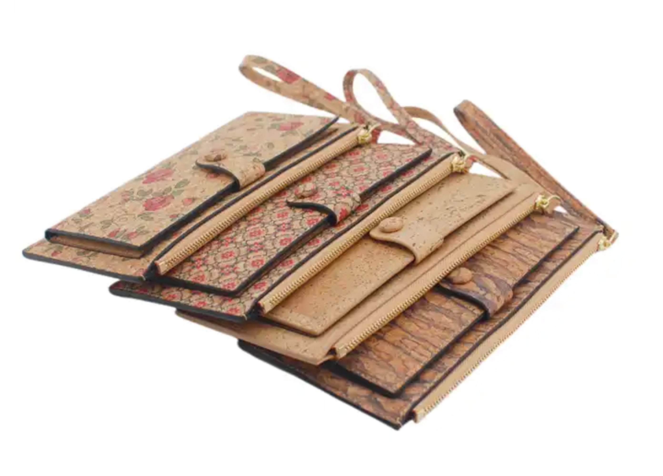 Cork Phone Wallet Wristlet Minimalist Plain CUZ-145