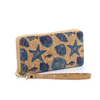 Cork Zipper Wallet Sea Shells and Stars CUZ-111