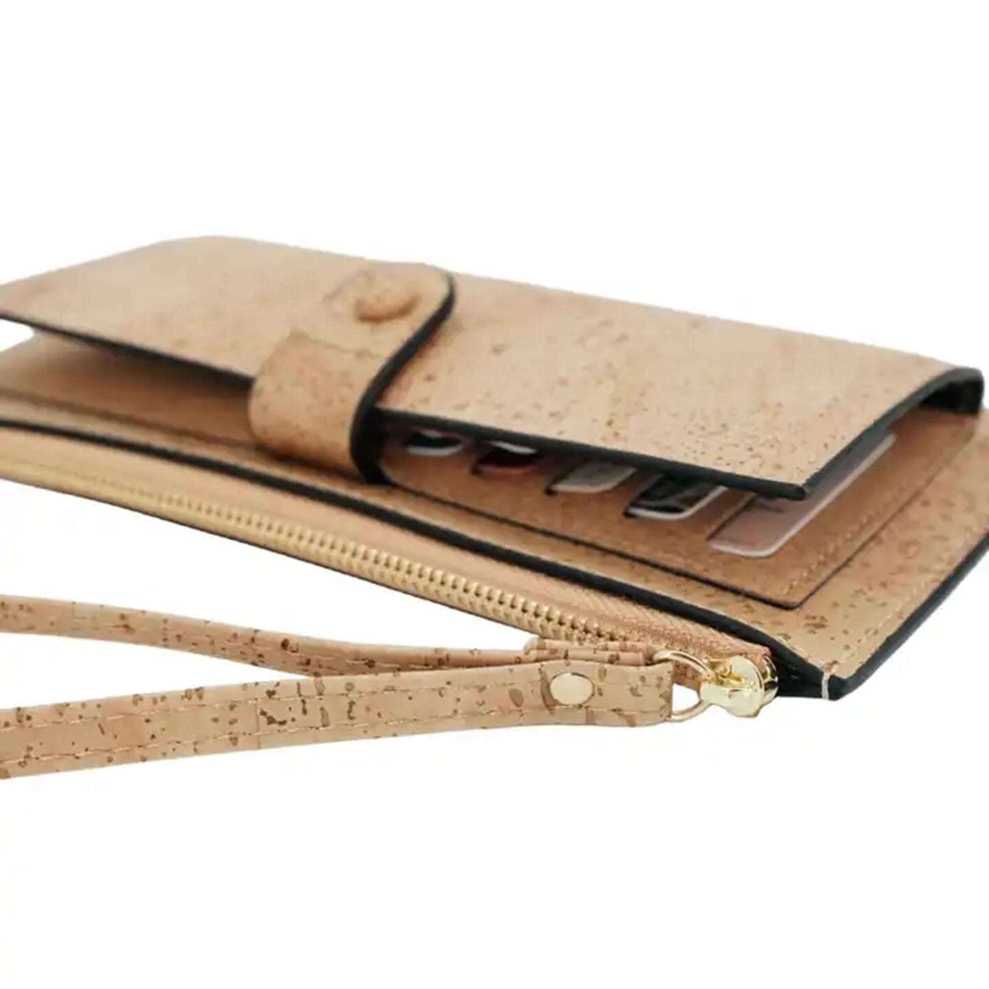 Cork Phone Wallet Wristlet Minimalist Plain CUZ-145