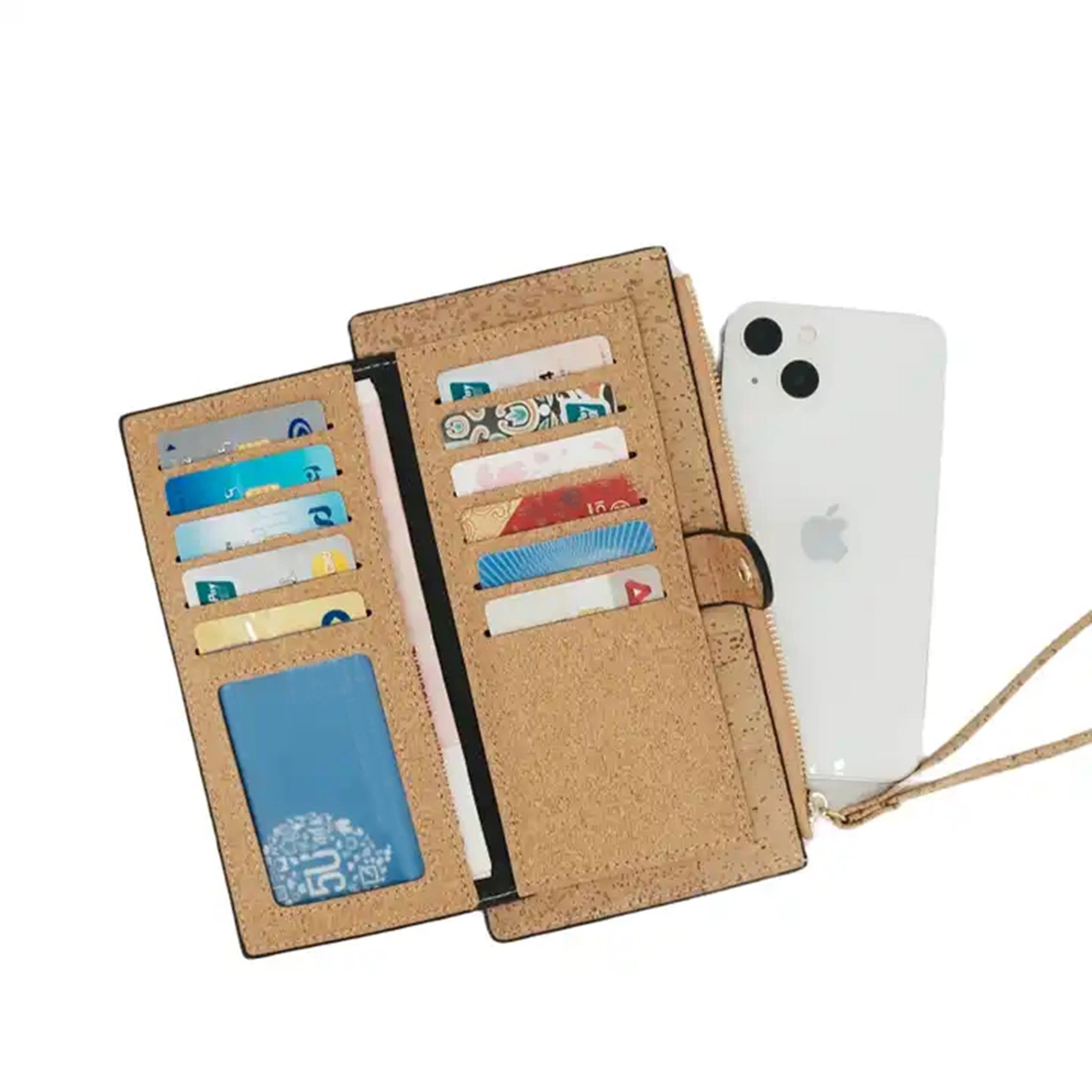 Cork Phone Wallet Wristlet Minimalist Plain CUZ-145