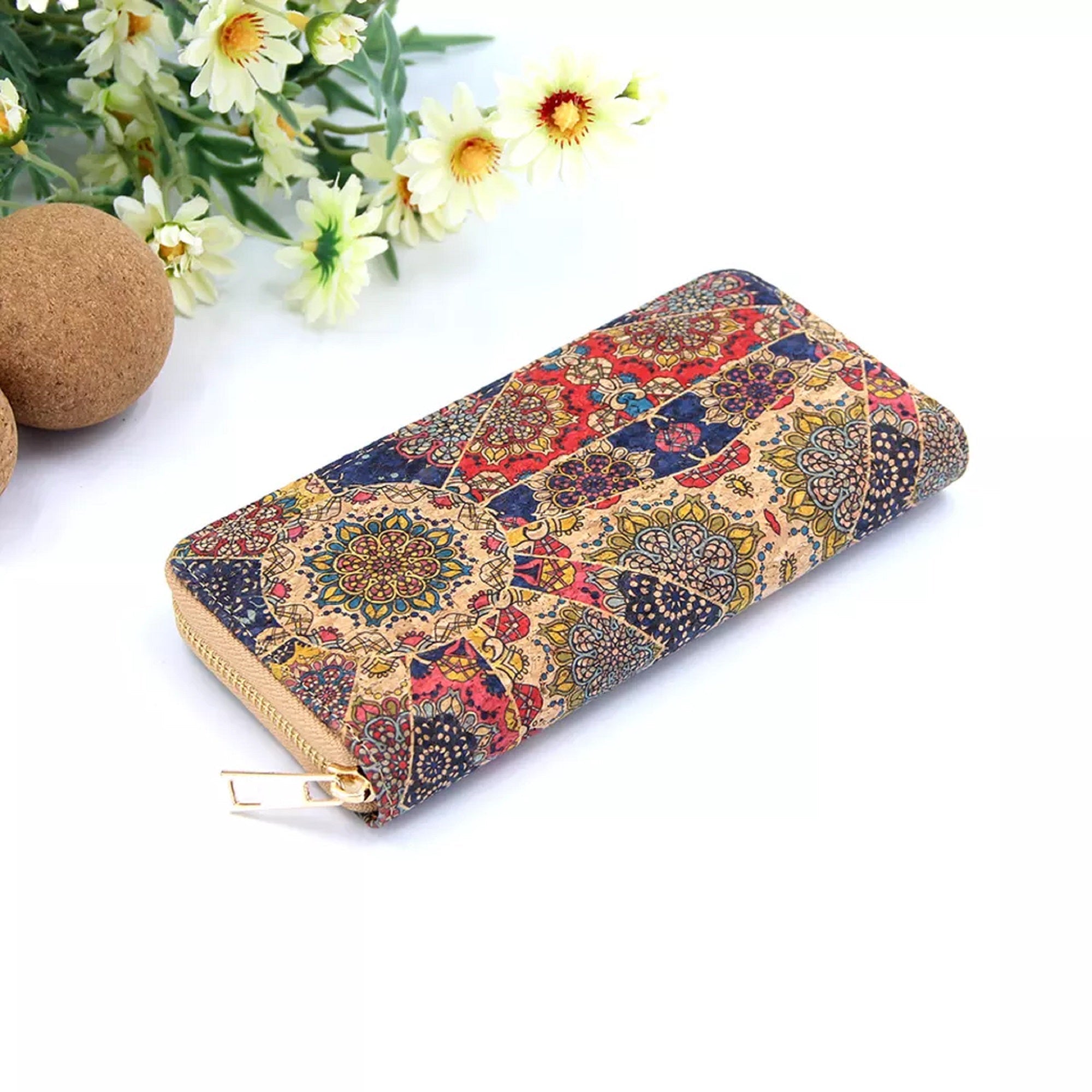 Cork Zipper Wallet Mandala CUZ-133