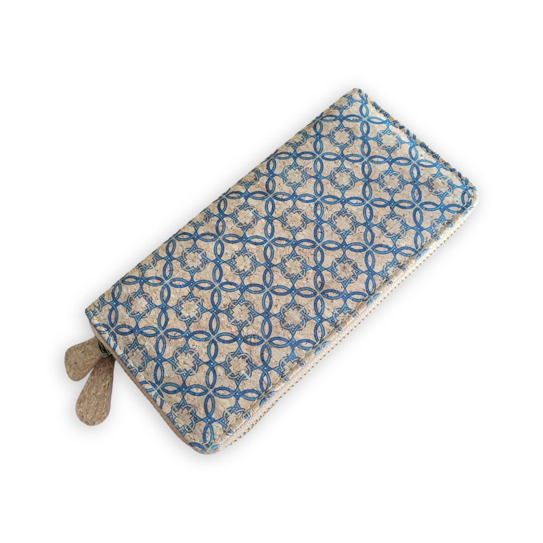 Double Zipper Wallet Cork Textured CUZ-124